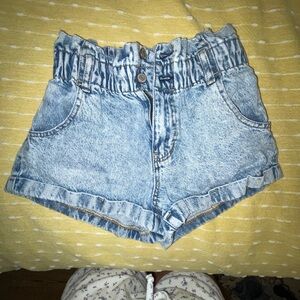 PacSun Blue High Waist Denim Shorts